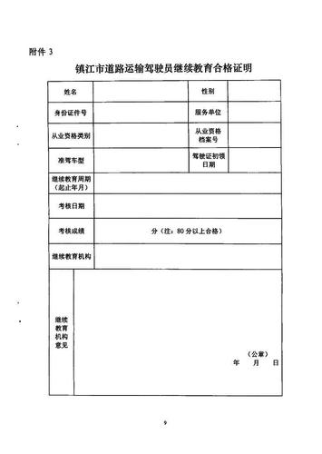 鎮(zhèn)江市關于印發(fā)《關于開展道路運輸駕駛員繼續(xù)教育工作的實施方案》的通知9